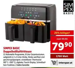 Interspar SimPex Basic Doppelheißluftfritteuse Angebot