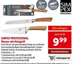 Interspar Simpex Professional Messer mit Holzgriff Angebot