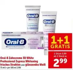 Interspar Oral-B Zahncreme 3D White Professional Express Whitening Angebot