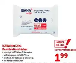 Interspar ISANA Med 2in1 Desinfektionstücher Angebot