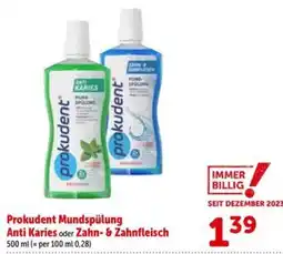Interspar Prokudent Mundspülung Anti Karies oder Zahn- & Zahnfleisch Angebot