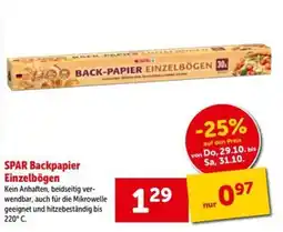 Interspar SPAR Backpapier Einzelbögen Angebot
