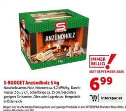 Interspar S-Budget Anzündholz Angebot