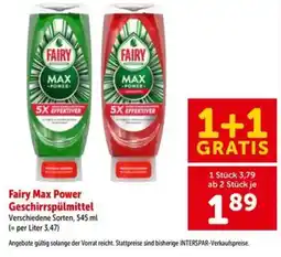 Interspar Fairy Max Power Geschirrspülmittel Angebot