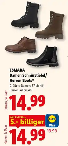 Lidl ESMARA Damen Schnürstiefel/Herren Boots Angebot