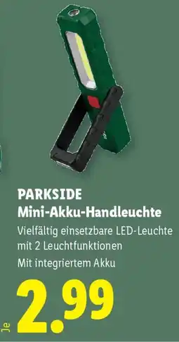 Lidl PARKSIDE Mini-Akku-Handleuchte Angebot
