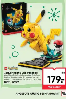 Maximarkt LEGO Pokémon 72152 Pikachu und Pokéball Angebot