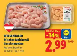 Lidl Wiesentaler Frisches Maishendl Geschnetzeltes Angebot