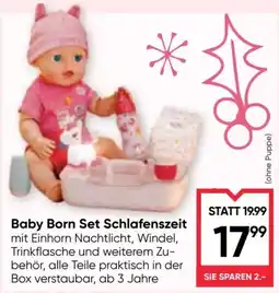 Maximarkt Baby Born Set Schlafenszeit Angebot