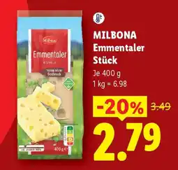 Lidl MILBONA Emmentaler Stück Angebot