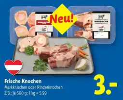 Lidl Frische Knochen Markknöchlein oder Rinderknöchlein Angebot