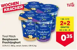 MPreis Tirol Milch Bergbauern Fruchtjoghurt Angebot