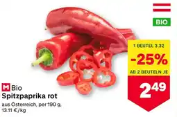 MPreis M Bio Spitzpaprika rot Angebot