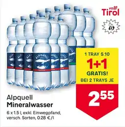 MPreis Alpquell Mineralwasser Angebot