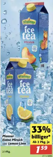 Nah&Frisch Pfanner Eistee Pfirsich oder Lemon-Lime Angebot