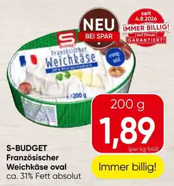 Spar S-Budget Französischer Weichkäse oval Angebot