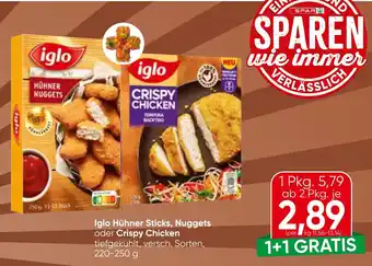 Iglo Hühner Sticks, Nuggets oder Crispy Chicken
