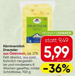 Spar Kärntnermilch Drautaler Angebot