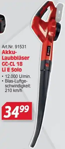 Zgonc Einhell Akku-Laubbläser GC-CL 18 Li E Solo Angebot