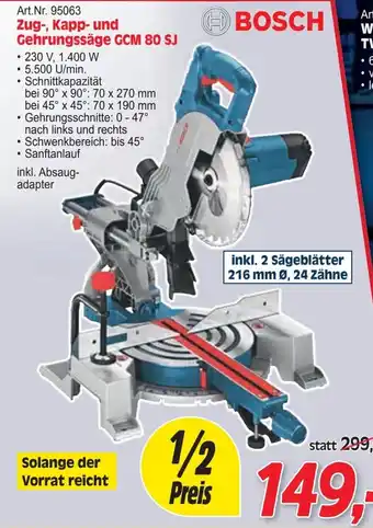 BOSCH Zug-, Kapp- und Gehrungssäge GCM 80 SJ