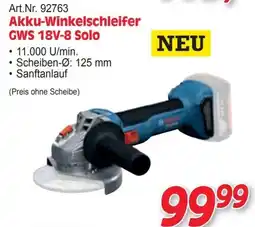 Zgonc Bosch Akku-Winkelschleifer GWS 18V-8 Solo Angebot