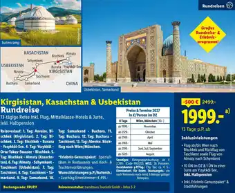 Kirgisistan, Kasachstan & Usbekistan Rundreise