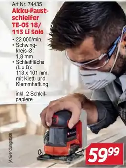 Zgonc Akku-Faustschleifer TE-OS 18/113 Li Solo Angebot
