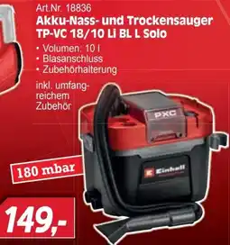 Zgonc Akku-Nass- und Trockensauger TP-VC 18/10 Li BL L Solo Einhell Angebot
