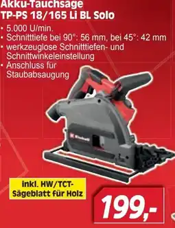 Zgonc Akku-Tauchsäge TP-PS 18/165 Li BL Solo Angebot