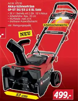Zgonc Akku-Schneefräse GP-ST 36/53 Li E BL Solo Angebot
