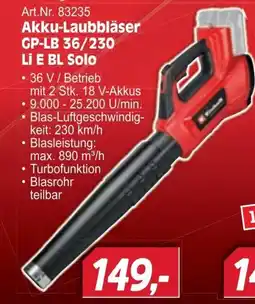 Zgonc Akku-Laubbläser GP-LB 36/230 Li E BL Solo Angebot