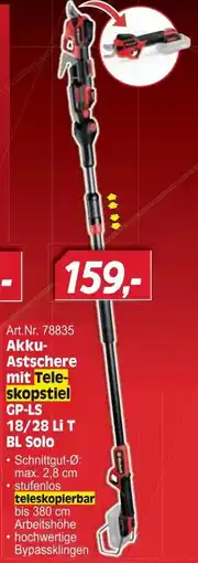 Zgonc Akku-Astschere mit Teleskopstiel GP-LS 18/28 Li T BL Solo Angebot