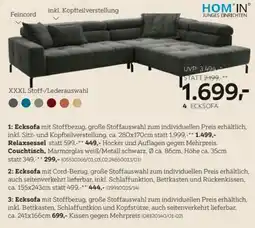 XXXLutz Ecksofa mit Cord-Bezug Angebot