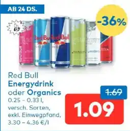 T&G Red Bull Energydrink oder Organics Angebot
