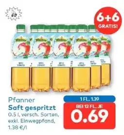 T&G Pfanner Saft gespritzt Angebot