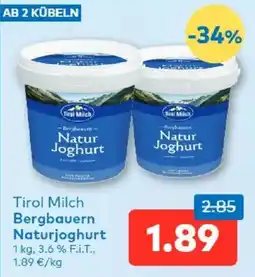 T&G Tirol Milch Bergbauern Naturjoghurt Angebot