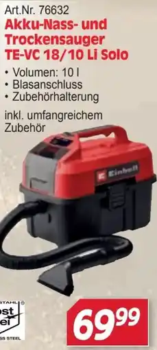 Zgonc Einhell Akku-Nass und Trockensauger TE-VC 18/10 Li Solo Angebot