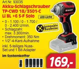 Zgonc Einhell Akku-Schlagschrauber TP-CWD 18/3501-C LI BL +6 S-F Solo Angebot