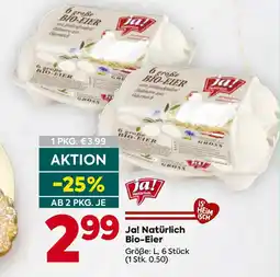 Billa Ja! Natürlich Bio-Eier Angebot