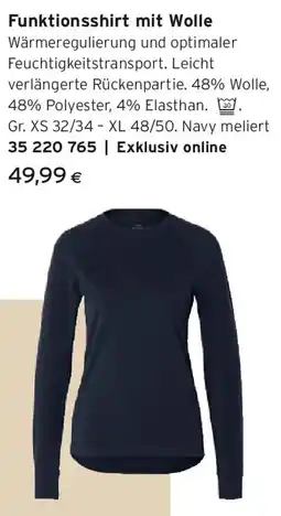 Tchibo Eduscho Funktionsshirt mit Wolle Angebot