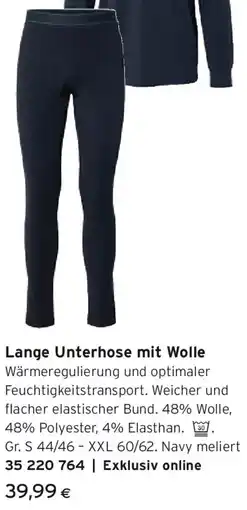Tchibo Eduscho Lange Unterhose mit Wolle Angebot