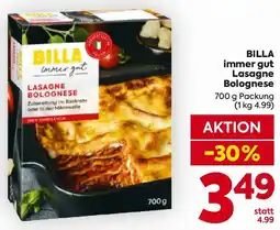 Billa BILLA Lasagne Bolognese Angebot