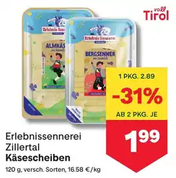 MPreis Erlebnissennerei Zillertal Käsescheiben Angebot