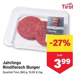 MPreis Jahrllings Rindfleisch Burger Angebot