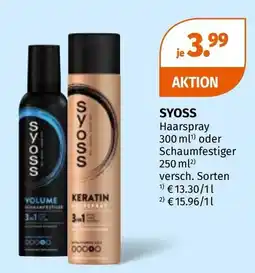 Müller Syoss Haarspray oder Schaumfestiger Angebot