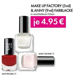 Müller MAKE UP FACTORY & ANNY Farblacke Angebot