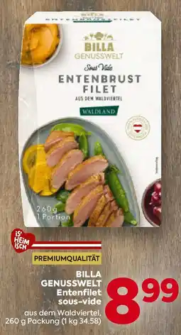 Billa Billa Genusswelt Entenfilet sous-vide Angebot
