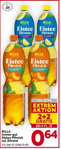Billa Eistee Pfirsich od. Zitrone Angebot