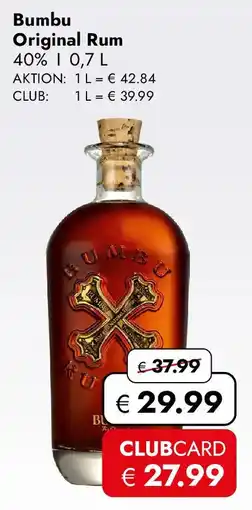 Travel FREE Bumbu Original Rum Angebot