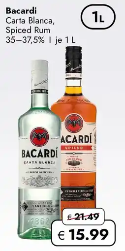Travel FREE Bacardi Carta Blanca, Spiced Rum Angebot